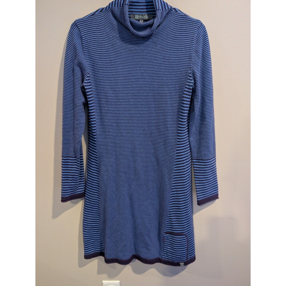 Title Nine Sz Medium Mock Neck Striped Sweater Dress Outdoor Camping Hiking
